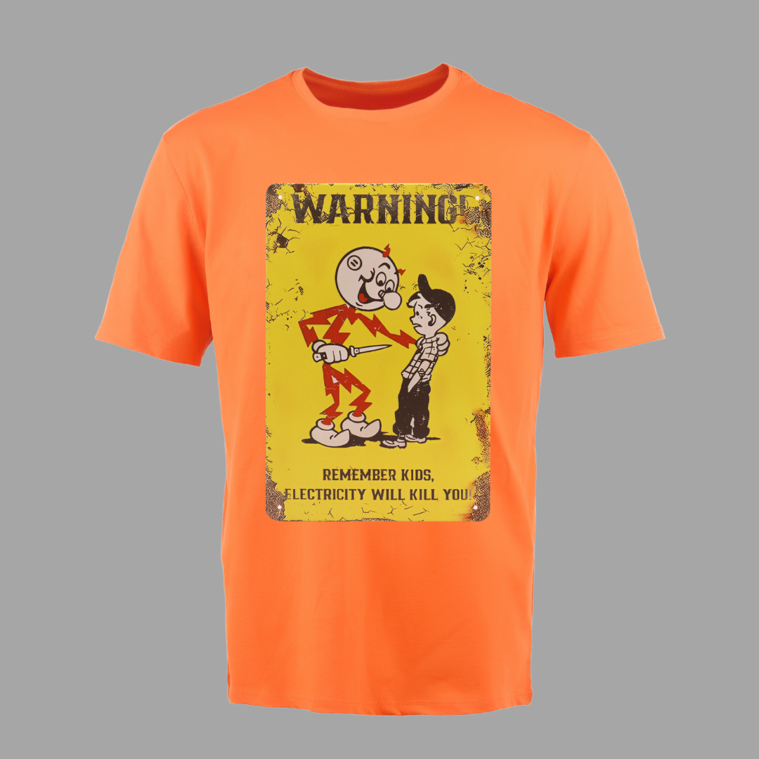 Electricity Will Kill You – Vintage Warning Tee